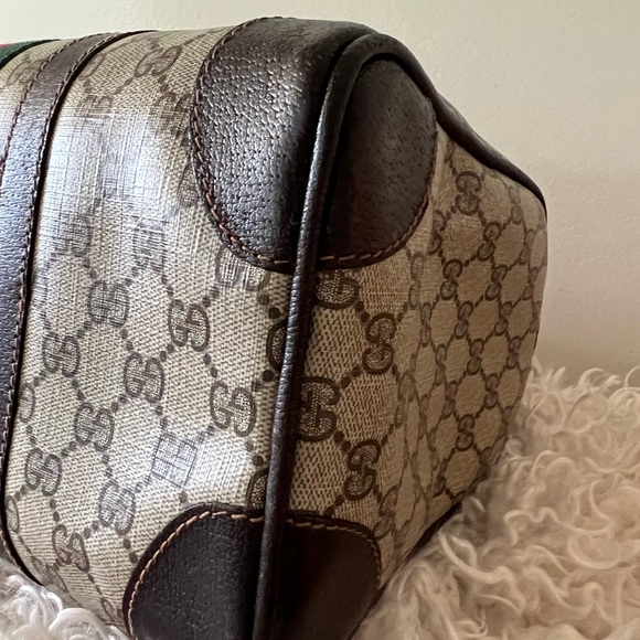 Gucci Vintage Boston Sherry Line handbag Leather PVC bag - Picture 5 of 10